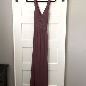 Unaltered David’s bridal chiffon bridesmaid dress
